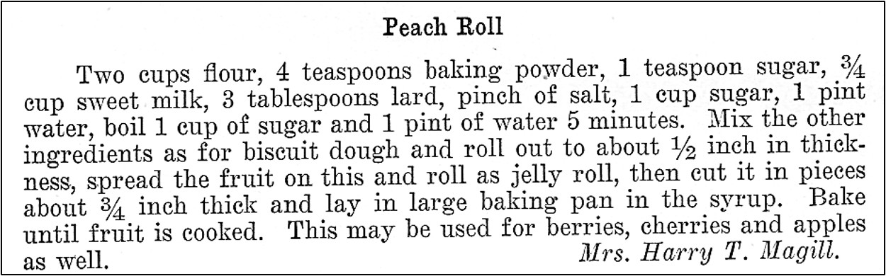 Recipe for Peach Roll