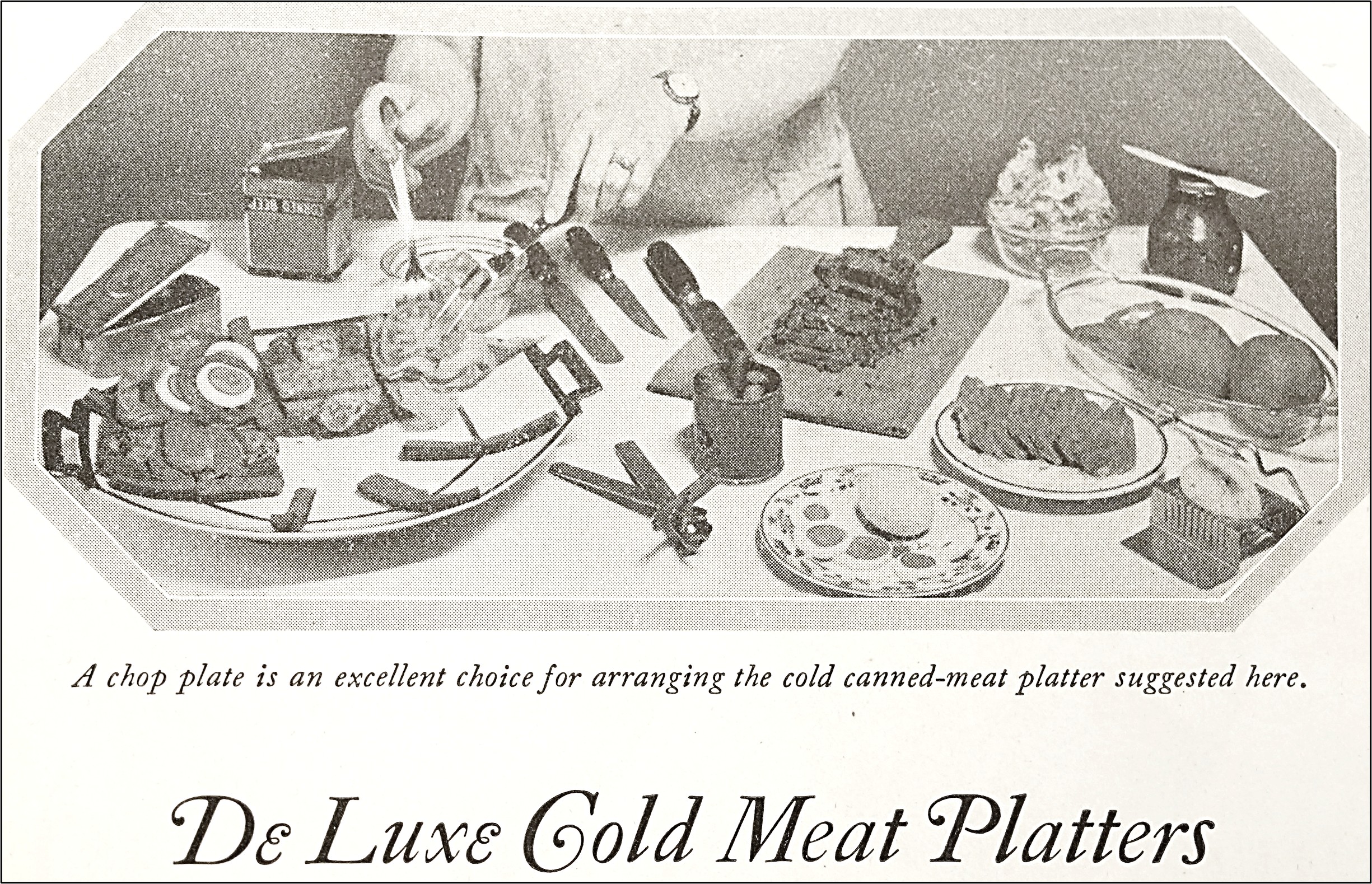 Cold meat platter and other foods
