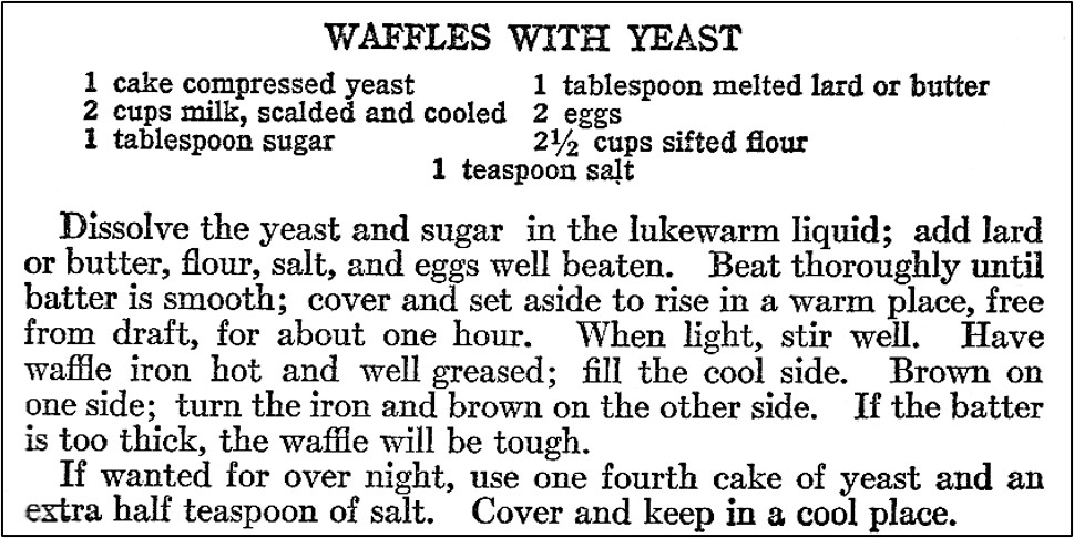 Recipe for Waffles with Yeast
