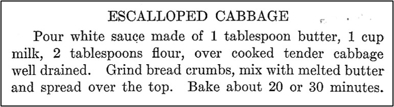 Recipe for Escalloped Cabbage
