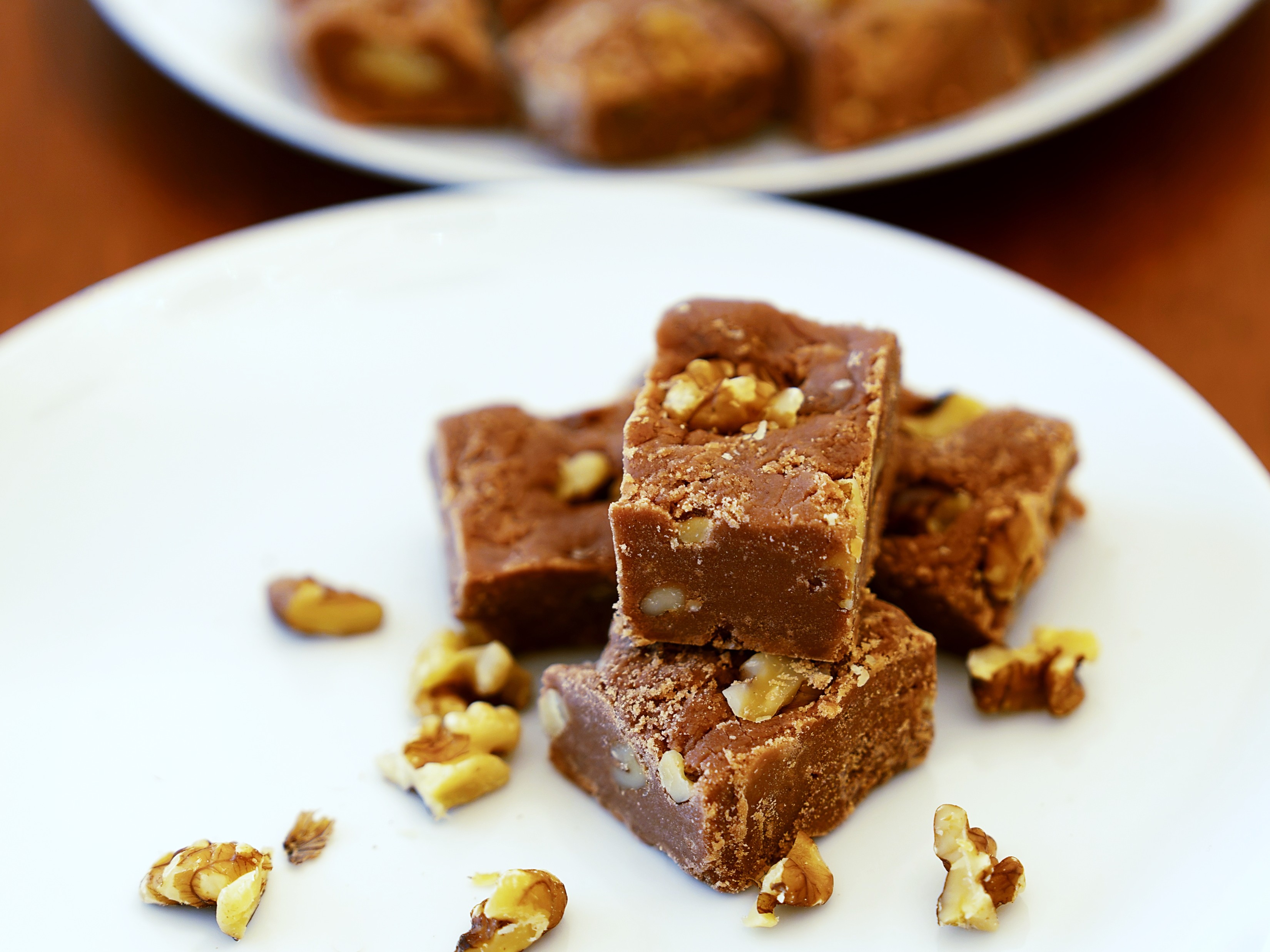 Pieces of Marshmallow Fudge on plate