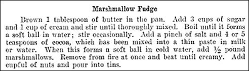 Recipe for Marshmallow Fudge