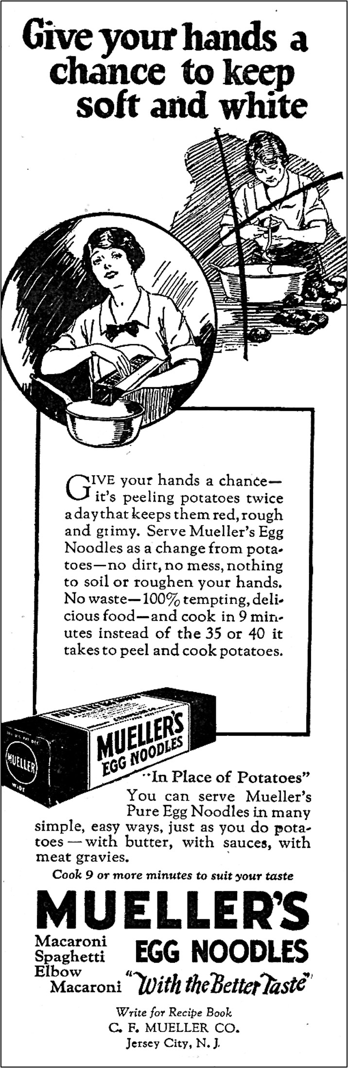 Advertisement of Mueller's Egg Noodles
