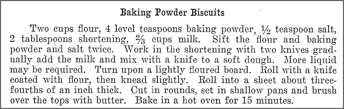 Recipe for Baking Powder Biscuits
