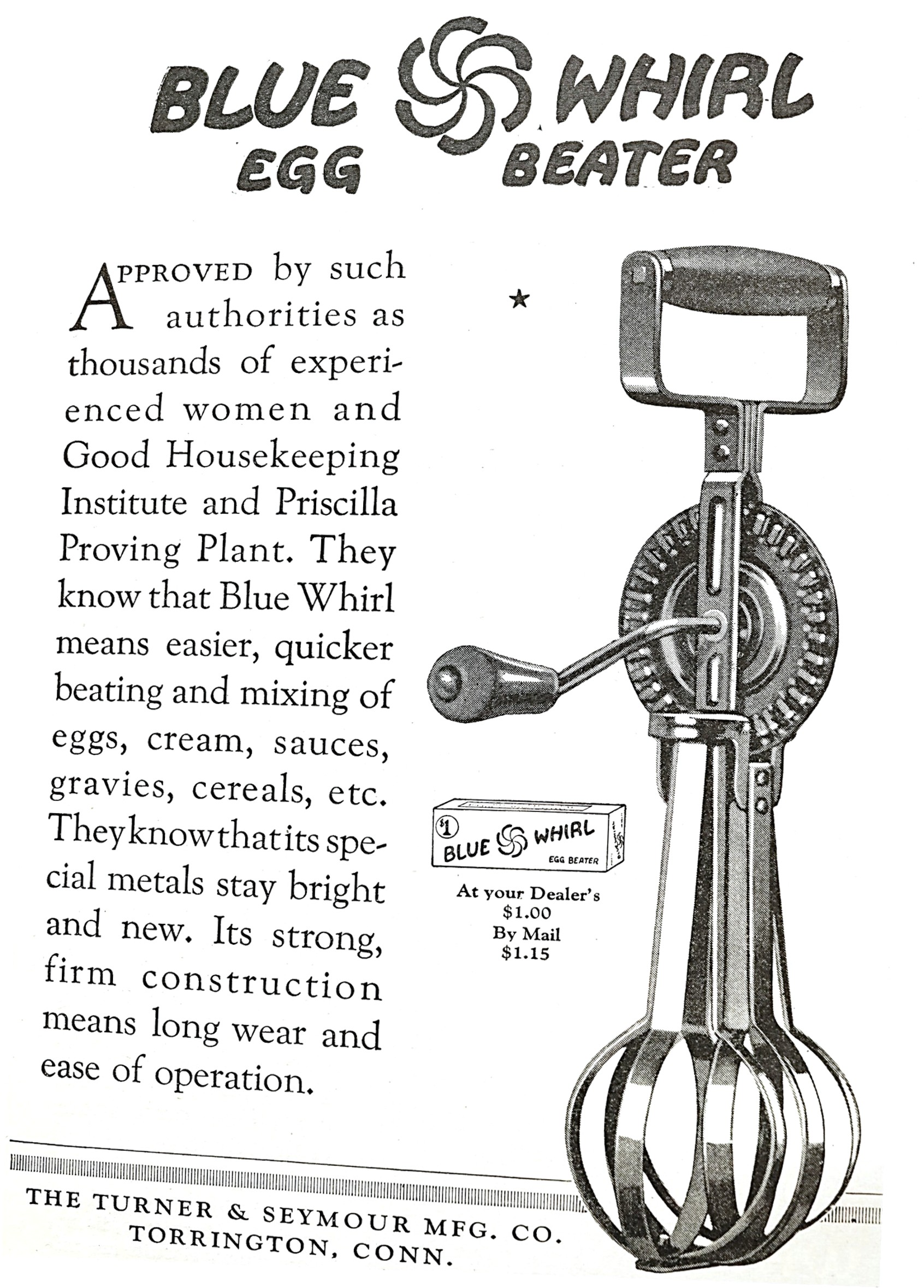 Advertisement for Blue Whirl Egg Beater