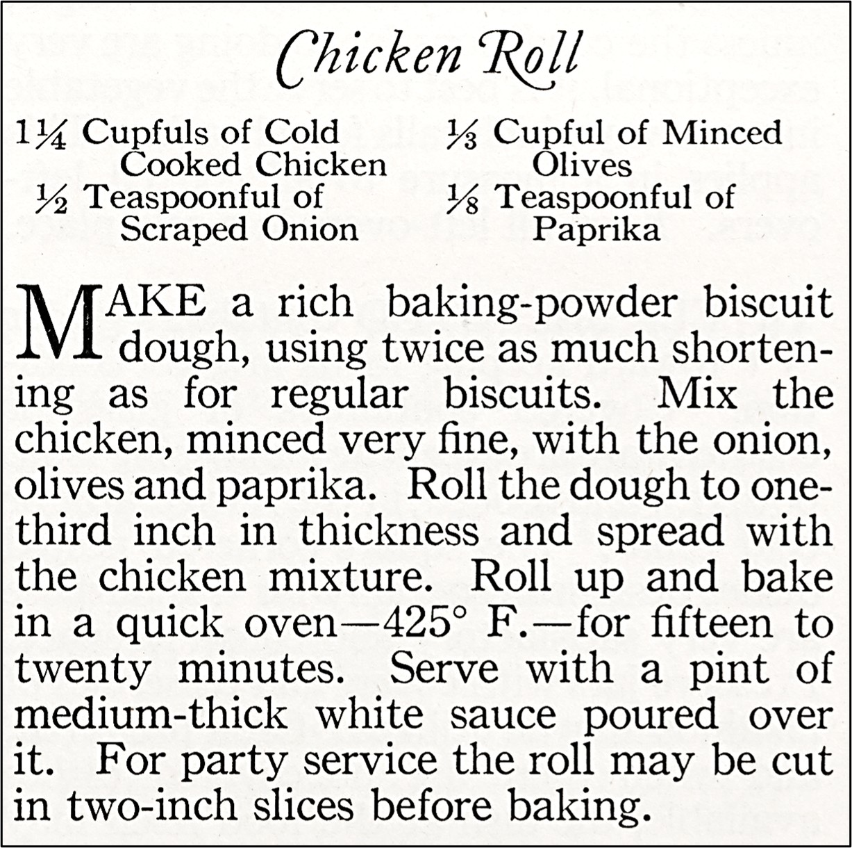 Chicken Roll Recipe