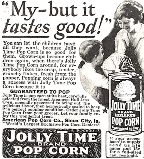 Jolly Time Popcorn advertisement