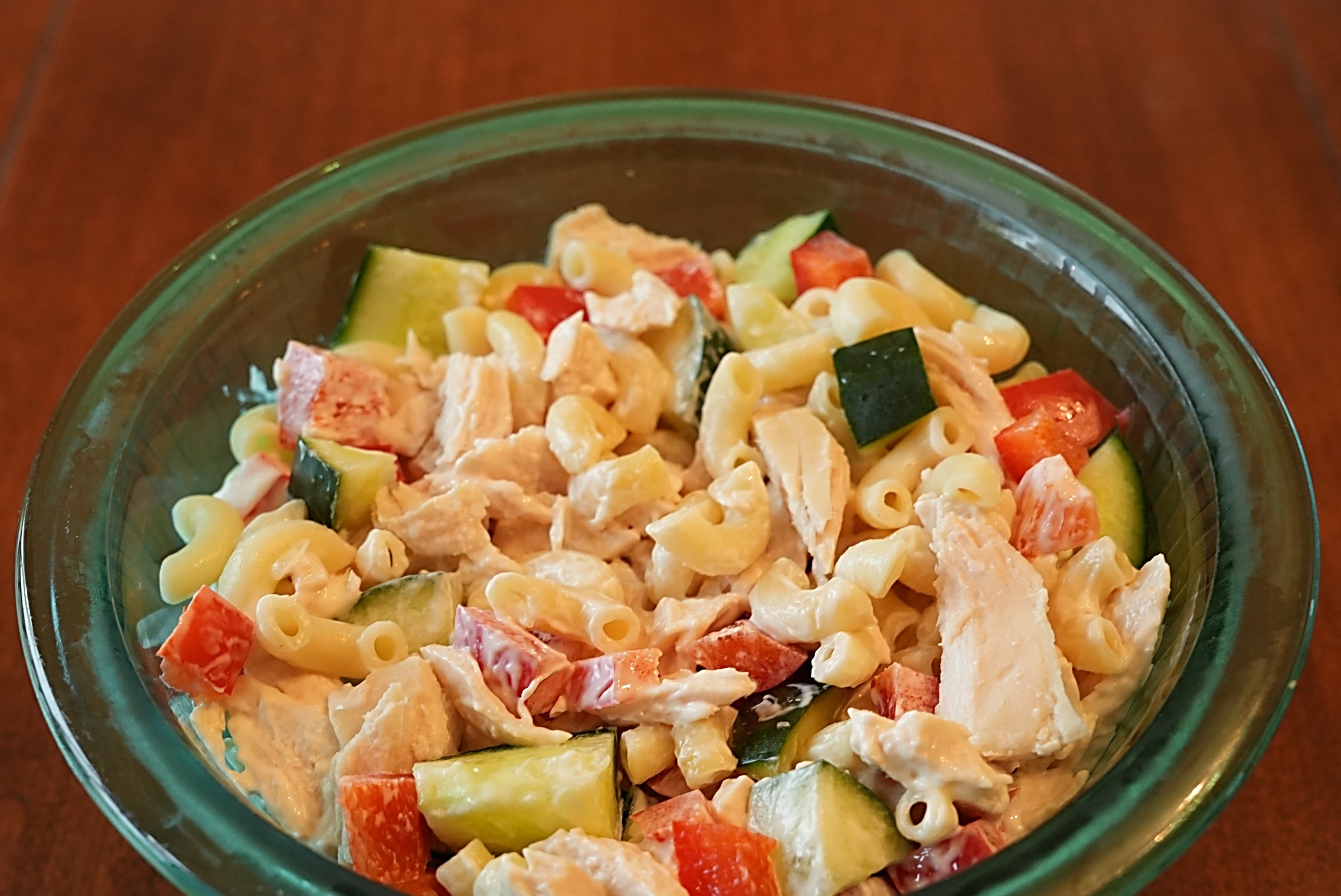 Macaroni Chicken Salad in bowl