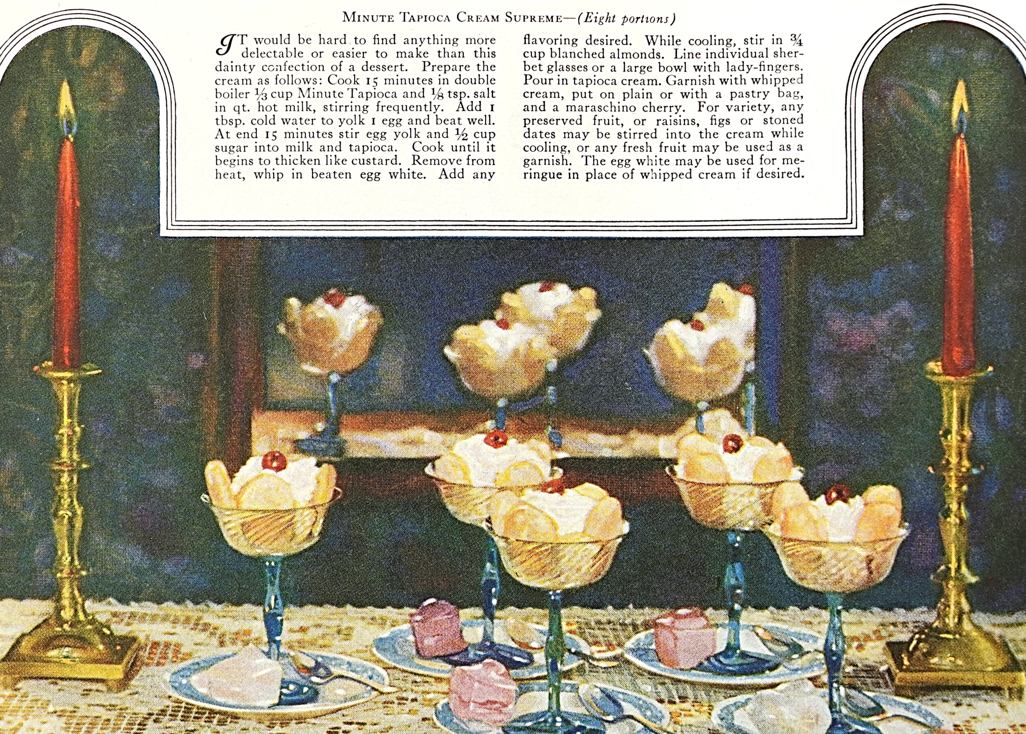 Tapioca in serving dishes