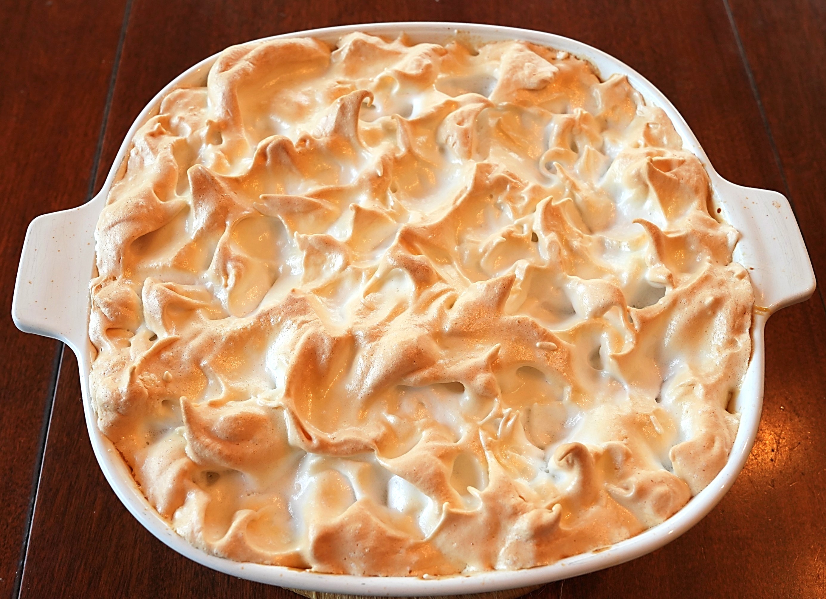 Rhubarb Pudding with Meringue